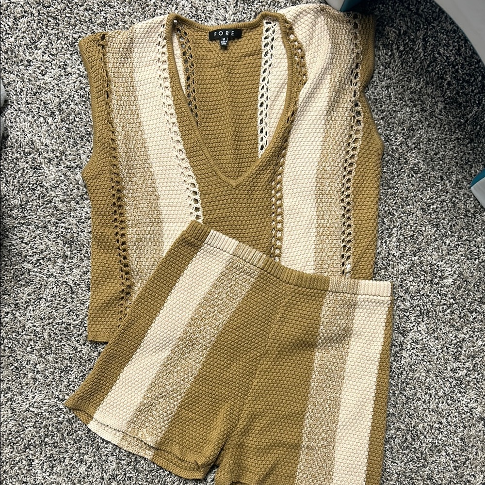 Forte Women's Tan Knit Swimsuit Coverup